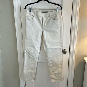 Chico's Platinum Denim Cropped Cream Jeans sz 0.5
